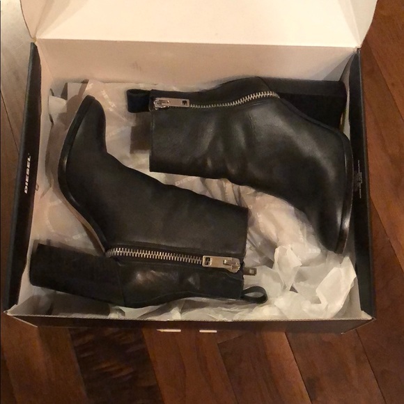 Diesel Zip Up Ankle Boots Size 7 - Picture 2 of 8